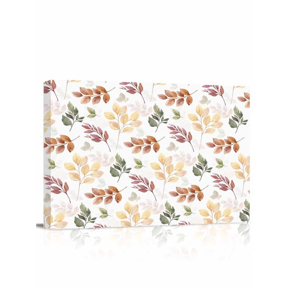 Orange Green Yellow Botanical Wall Art for Living Room,Canvas Picture Wall Decor for Bathroom Bedroom,Fall Maple Leaf Painting Artwork for Office Kitchen Hallway Dining Room Home Decorations 12"x16"