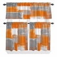 thumbnail image 1 of Orange Grey Abstract Curtain Valances Set Vintage Modern Orange Color Block Kitchen Curtains 36&nbsp;inch Length Rod Pocket Valance and Tiers 3 Piece Set Small Bedroom Bathroom Laundry Decor, 1 of 9