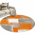 thumbnail image 1 of Orange Grey Abstract Round Area&nbsp;Rug 3.3ft Vintage Modern Non-Slip&nbsp;Washable Circle Rugs Soft Felt Indoor Floor Mat for Bedroom Kitchen Living Room Bathroom, 1 of 9