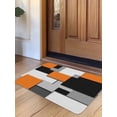 thumbnail image 1 of Orange Grey Black Geometric Door Mat&nbsp;Indoor Outdoor Entrance, Non Slip Rug for Kitchen Bathroom Entryway Rug, Modern Abstract Art Washable Doormat Floor Mat for Office Home Decor 20x31.5 Inch, 1 of 8