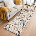 thumbnail image 1 of Orange Grey Botanical 2'x6' Runner Rugs for Hallway Kitchen Bedside Non Slip, Rustic Country Spring Floral Summer Leaf Entryway Rug Runners with Rubber Backing, Long Carpet Runner for Laundry Room, 1 of 8
