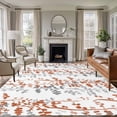 thumbnail image 1 of Orange Grey Botanical Area Rug 5x8 Washable Rug Non Slip Spring Floral Summer Farmhouse Large Area Rug Soft Stainresistant Indoor Floor Carpet for Living Room Bedroom Home Office Dining Room Nursery, 1 of 8