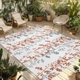 thumbnail image 1 of Orange Grey Botanical Outdoor Rug for Patio/Deck/Porch, Non-Slip Large Area Rug 5 x 7 Ft, Spring Floral Summer Farmhouse Indoor Outdoor Rugs Washable Area Rugs, Reversible Camping Rug Carpet Runner, 1 of 8