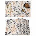 thumbnail image 1 of Orange Grey Botanical Placemats Set of 6, Rustic Country Spring Floral Summer Leaf Placemats for Dining Table, Place Mats for Kitchen Tabletop, Waterproof Wipeable Dining Table Mats Set, 1 of 9
