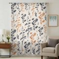 thumbnail image 1 of Orange Grey Botanical Sheer Curtains 72 Inches Long, Rustic Country Spring Floral Summer Leaf Light Filering Curtains, Breathable Simi Curtain Privacy Drapes for Living Room Bedroom Window Treatment, 1 of 9