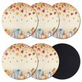 thumbnail image 1 of Orange Grey Fall Coasters Set of 6, Absorbent Coasters for Drinks, Thanksgiving Maple Leaf Pumpkins Coaster for Desk Coffee Table Protection, Home Decor House Warming Gifts 4", 1 of 8