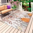 thumbnail image 1 of Orange Grey Fall Outdoor Rug 5x7 Ft, Non Slip Washable Area Rug, Thanksgiving Botanical Farmhouse Patio Rugs Carpet Runner, Large Floor Mat for Indoor/Outdoor Deck Porch Camping, 1 of 8