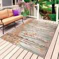 thumbnail image 1 of Orange Grey Forest Outdoor Rug for Patio/Deck/Porch, Non-Slip Large Area Rug 5 x 8 Ft, Grey Modern Art Oil Painting Indoor Outdoor Rugs Washable Area Rugs, Reversible Camping Rug Carpet Runner, 1 of 8