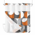 thumbnail image 1 of Orange Grey, No Hook Shower Curtain Waterproof, Bathroom Curtains with Snap in Liners and See Through Top Window, Abstract Modern Geometric Watercolor Hotel Style Bathtub Curtains Shower 72"Wx78"L, 1 of 8