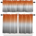 thumbnail image 1 of Orange and Grey Kitchen Curtain Valance and Tiers Set Ombre Orange Gray Rod Pocket Kitchen Tier & Valance Set 3 Piece Gradient Gradual Modern Window Curtain Valance Tier Set for Bedroom 54x24 inch, 1 of 6