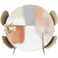 thumbnail image 1 of Orange Grey Oil Painting Round Fitted Table Cover Ombre Watercolor Modern Art Waterproof Table Cloth with Elastic Edge Wipeable Tablecloth for Picnic Camping Party Fits 36"-44" Diameter, 1 of 8