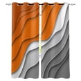thumbnail image 1 of Orange Grey Ombre Blackout Curtains 84 Inches Long,Thermal Insualted Grommet Curtains & Drapes,Modern Geometric Abstract Aesthetics Cream Room Darking Curtains for Living Room 2 Panels 52"W x84"L, 1 of 8