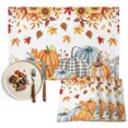thumbnail image 1 of Orange Grey Pumpkins Fall Placemats Set of 6, Maple Leaf Thanksgiving Botanical Washable Wipeable Table Mats for Dining Tables, Indoor Outdoor Kitchen Place Mats for Holiday Party Table Decor, 1 of 9