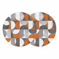 thumbnail image 1 of Orange Grey, Round 13 Inch Placemats Set of 2, Abstract Modern Geometric Watercolor HeatResistant Non Slip Place Mats for Dining Table, Wipeable Braided Kitchen Table Mats for Housewarming, 1 of 9