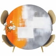 thumbnail image 1 of Orange Grey Round Tablecloth 45-54 Inch Round Fitted Table Cloth with Elastic Edge, Abstract Street Graffiti Art Retro Painting Waterproof Table Cover Protector for Outdoor Picnic Party Dining, 1 of 6