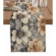 thumbnail image 1 of Orange Grey Spring Floral Table Runner Cotton Linen 90 Inch Holiday Dresser Scarves, Vintage Watercolor Flower Tablerunner for Kitchen Coffee Dining Bedroom Living Room Dinner Scarf Décor 13''x90'', 1 of 9