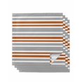 thumbnail image 1 of Orange Grey Striped Cloth Napkins Set of 4 Reusable Dinner Napkins, Horizontal Lines Simple Minimalist Cocktail Napkin Washable Table Napkins for Wedding/Holiday Party/Baby Shower 20"x20", 1 of 7