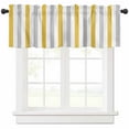 thumbnail image 1 of Orange Grey Striped Curtain Valance for Windows/Kitchen/Living Room/Bedroom, Geometric Vertical Stripes White Rod Pocket Window Treatment Short Drape Topper Small Tier Cafe Curtains Panel 54X18, 1 of 8