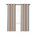 thumbnail image 1 of Orange Grey Stripes Blackout Curtains 39 Inches Long for Bedroom,Simple Striped Lines Minimalist Modern Thermal Insulated Room Darkening Black Out Window Curtain Panels Grommet Drapes for Living Room, 1 of 8