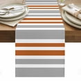 thumbnail image 1 of Orange Grey Stripes Table Runner - 120 Inch Long, Kitchen Dining Table Runner Dresser Scarves, Simple Striped Lines Minimalist Modern Farmhouse Decor for Coffee Tables Wedding Party Banquet, 1 of 8