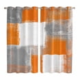 thumbnail image 1 of Orange Grey White Modern Kitchen Curtains 63 Inch Length, Abstract Art Oil Painting Grommet Top Bedroom Living Room Curtains, Light Filtering Cafe Curtain Drapes 2 Panels Set 84''x63'', 1 of 9