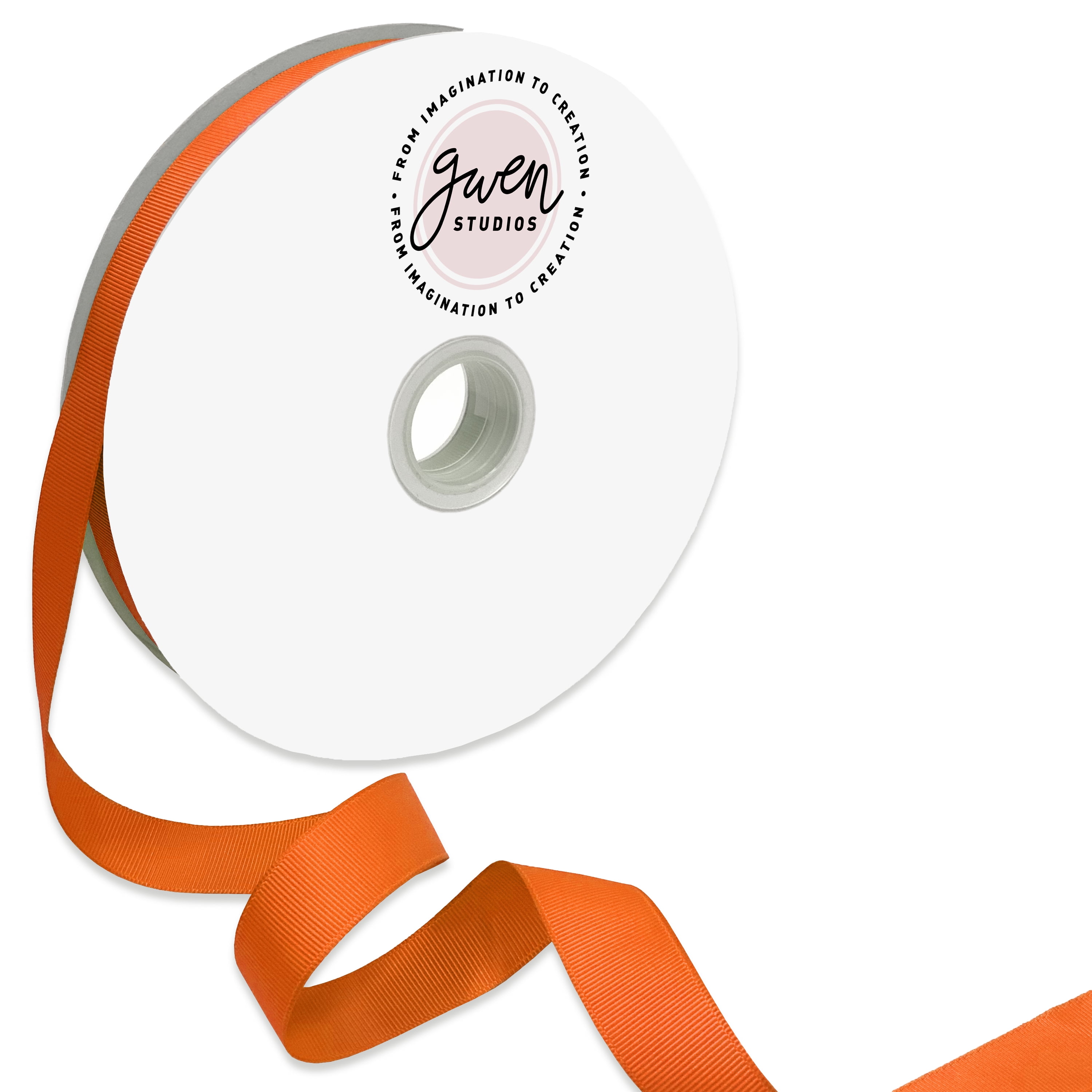 Orange – 5cm Grosgrain Ribbon Bow – (Self Adhesive) – 12 Pack