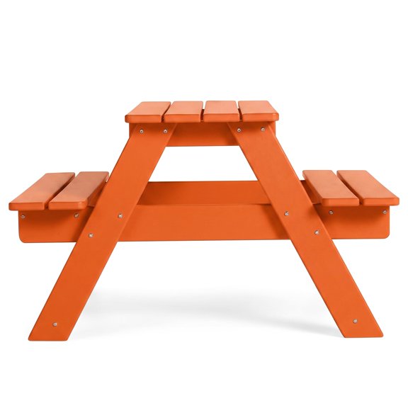 Orange HDPE Plastic Picnic Bench Table For Indoor And Outdoor Use