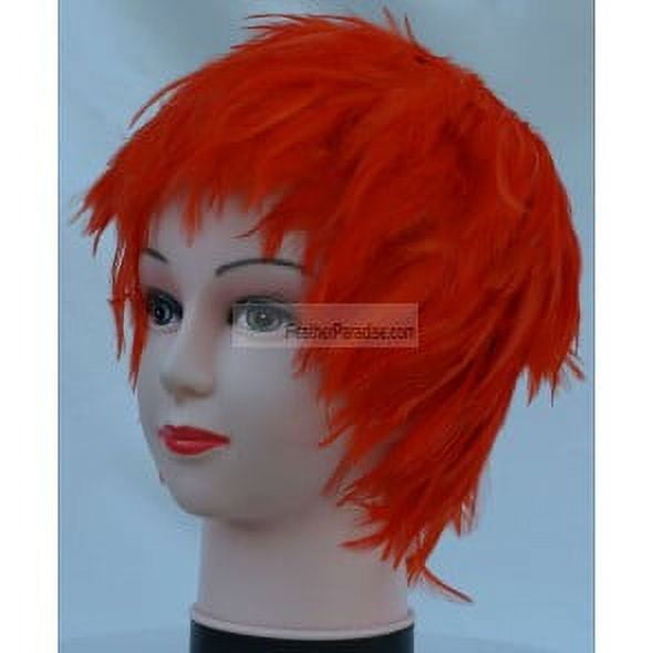 Orange Hackle Feather Wig Halloween Costume Wig
