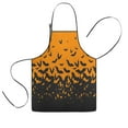 thumbnail image 1 of Orange Halloween Bats Kids Aprons for Girls and Boys,Adjustable Neck Strap Toddler Aprons for Kids Cooking Baking, 1 of 7