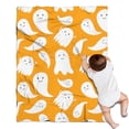 thumbnail image 1 of Orange Halloween Cute Ghosts Blanket,Comfortable Soft Flannel Throw Blanket,All Season,Warm Lightweight Blankets for Sofa Bed Couch Living Room Chair,30"x40", 1 of 4