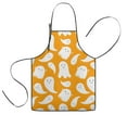 thumbnail image 1 of Orange Halloween Cute Ghosts Kids Aprons for Girls and Boys,Adjustable Neck Strap Toddler Aprons for Kids Cooking Baking, 1 of 7
