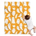thumbnail image 1 of Orange Halloween Ghosts Blanket,Comfortable Soft Lamb Wool Throw Blanket,All Season,Warm Lightweight Blankets for Sofa Bed Couch Living Room Chair,30"x40", 1 of 4