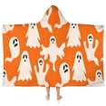 thumbnail image 1 of Orange Halloween Ghosts Hooded Bath Towel，50"x30" for Ages 3 To 12 Kids, Quick Dry Lightweight Soft Microfiber Hood Beach Towel Cover Up for Kids, 1 of 7
