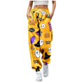 thumbnail image 1 of Orange Halloween Pajama Pants for Women Womens Halloween Pajamas Pants Cute Magical Pajama Soft Long Bottoms Women Fall Pjs 4XL, 1 of 3