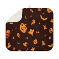 thumbnail image 1 of Orange Halloween Spooky Elements Dish Drying Mat for Kitchen 1 Pack, Ultra Absorbent Microfiber Dishes Drainer Mats,16x18in(41x46cm), 1 of 6