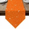 thumbnail image 1 of Orange Halloween Table Runner Linen Burlap Table Runner 70 Inches Long Starry Night Moon Shiny Dresser Scarves for Kitchen Island Coffee Dining Room Party Wedding Banquet Holiday Decoration 13"x70", 1 of 8