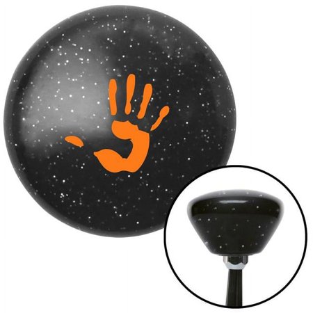 Orange Hand Print Black Retro Metal Flake Shift Knob with M16 x 1.5 Insert Shifter