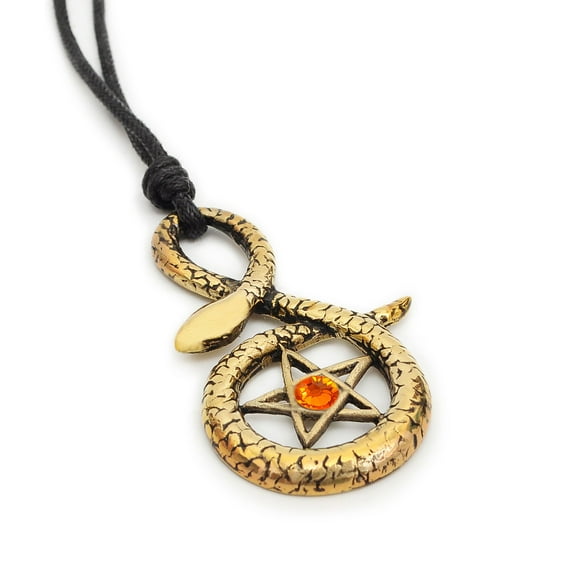 Orange Handmade Brass Necklace Pendant Jewelry