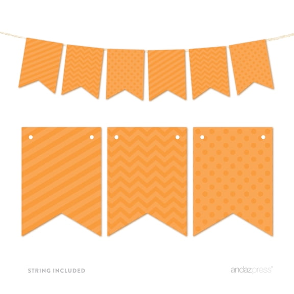 Koyal Wholesale Orange Hanging Pennant Banner Party Garland Decor for Events & Celebrations