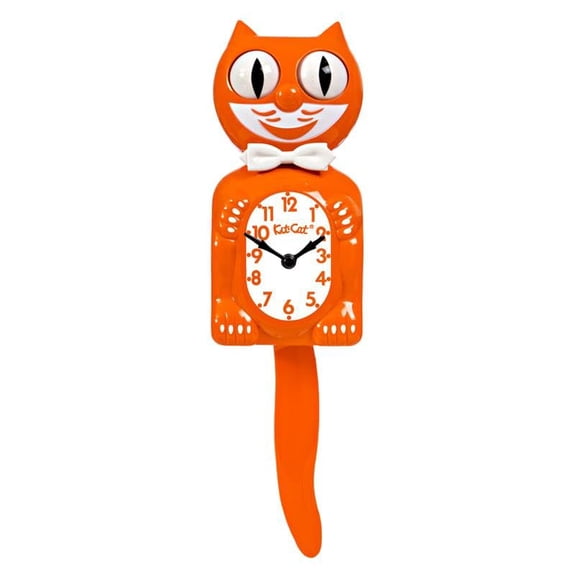 Kit Cat Klock Orange Harvest Limited Edition Wall Clock, 15.5 Inch Cat Clock with Moving Eyes and Tail, Quartz Analog, Battery Powered, Made in USA