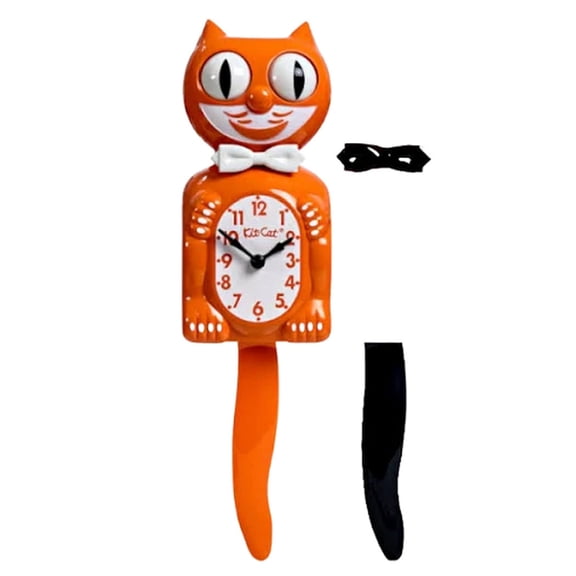 Orange Harvest Kit Cat Clock 15.5" Full Size Kit-Cat Klock with Moving Eyes and Tail Retro Style