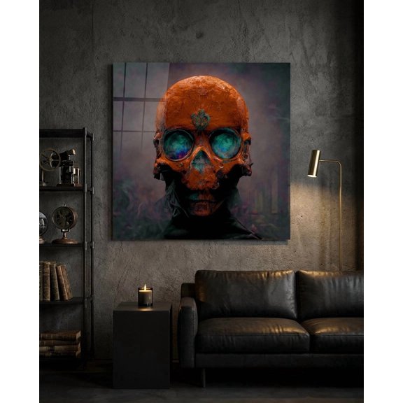 Orange Head Glass Wall Art