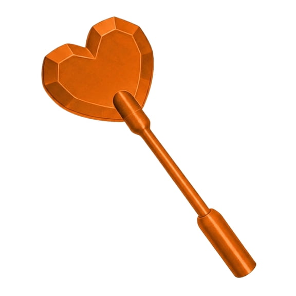 Orange Heart Lollipop, 3D Printed Edible Payment Tool, Heart-Shaped Design for Party Favors and Gifts, Valentine's or Wedding Candy, Custom Fun Novelty Treat, 1pc.