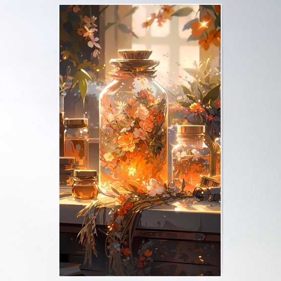 Orange Herbal Tea Poster Wall Art, Modern Wall Decor For Living Room Bedroom, 16x24 UNFRAMED