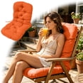 thumbnail image 1 of Orange High Back Chair Cushion for Outdoor Patio, Rocking Chair Cushion with Ties 47.2 x 19.6 Inch, Waterproof Garden Chair Pad for Lounger Recliner, Soft Cushion for Indoor Outdoor Use, Set of 1, 1 of 4