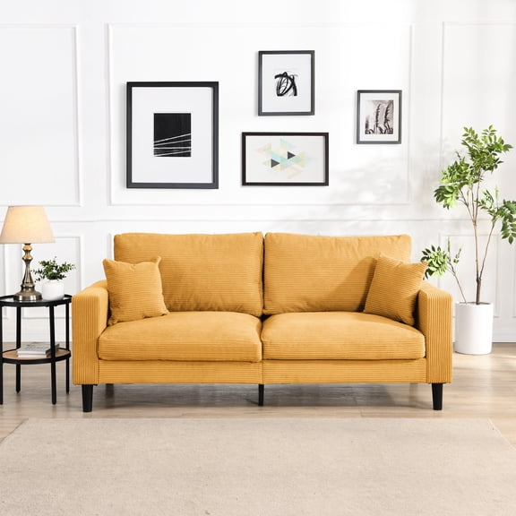 Orange High-Density Sponge Sofa | Functional in Living Room and Office | Long-Lasting Comfort and Support