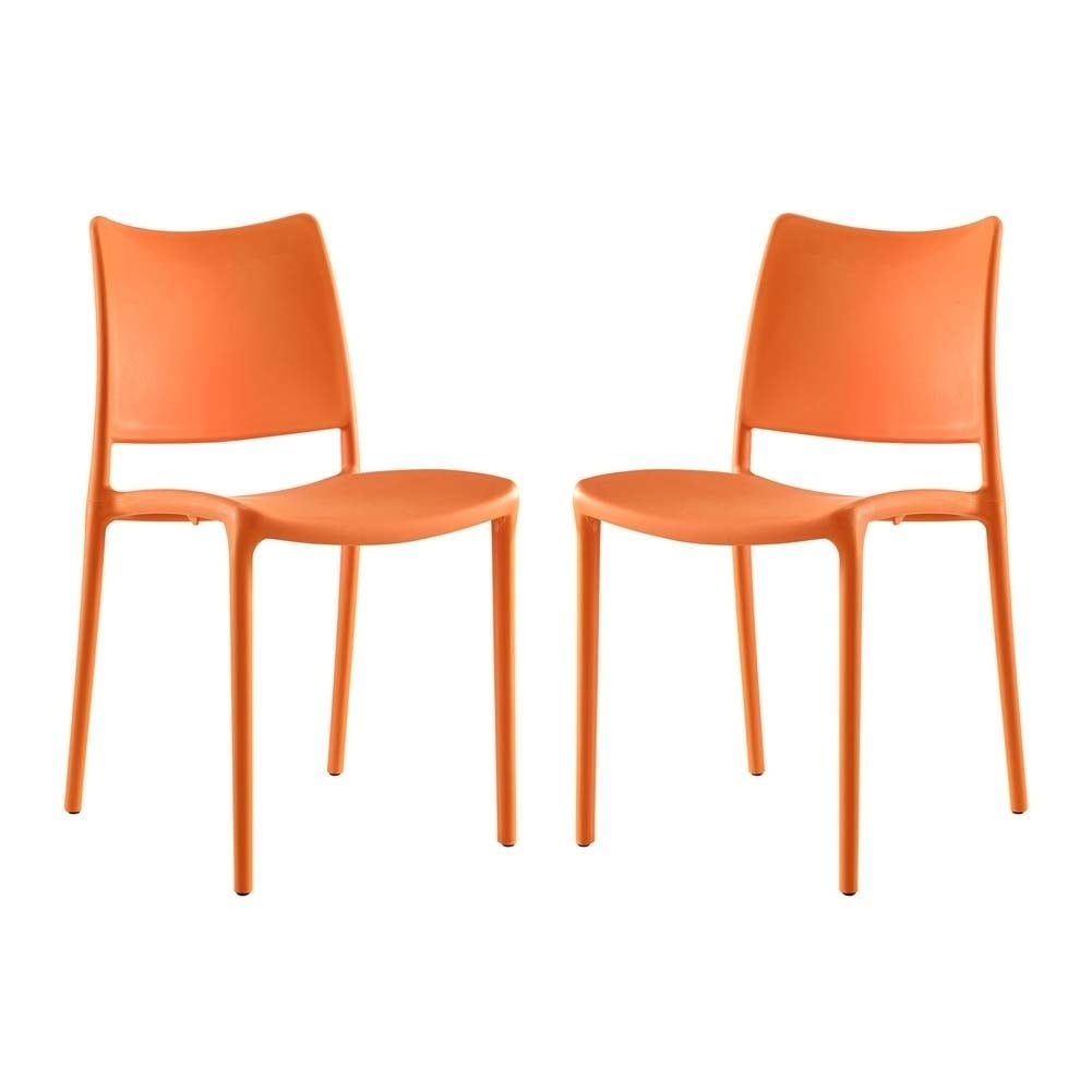 Hipster Vibrant Orange Stackable Indoor/Outdoor Side Chair