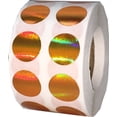 thumbnail image 1 of Orange Holographic Circle Dot Stickers, 0.5 Inch Round, 1000 Labels on a Roll, 1 of 3