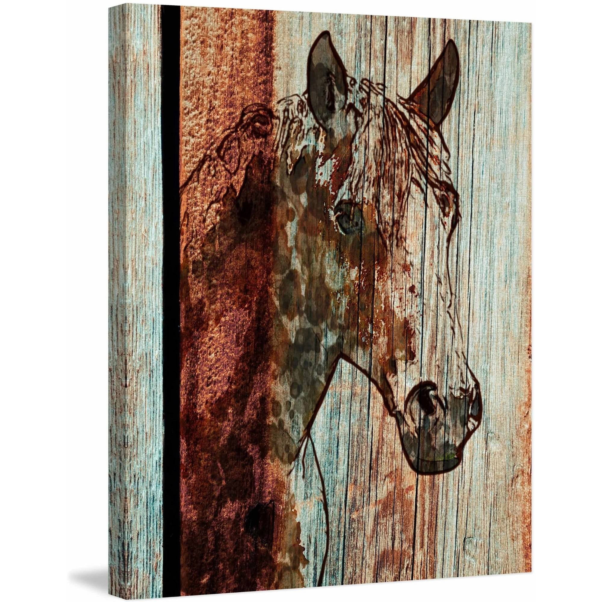 "Orange Horse" Painting Print on Wrapped Canvas