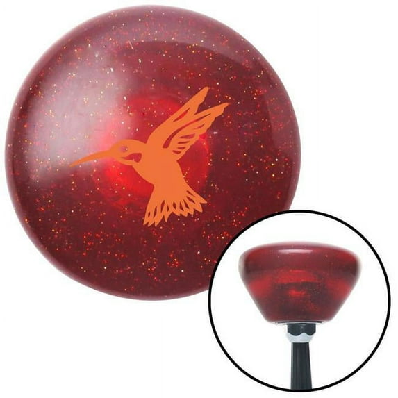 Orange Hummingbird Red Retro Metal Flake Shift Knob with M16 x 1.5 Insert Shifter Brody